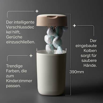 Windeleimer Twist & Click creme/weiß inkl. 1 Nachfüllkasette Tommee Tippee