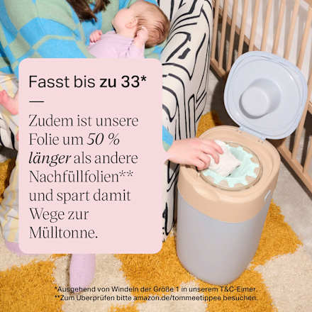 Windeleimer Twist & Click creme/weiß inkl. 1 Nachfüllkasette Tommee Tippee
