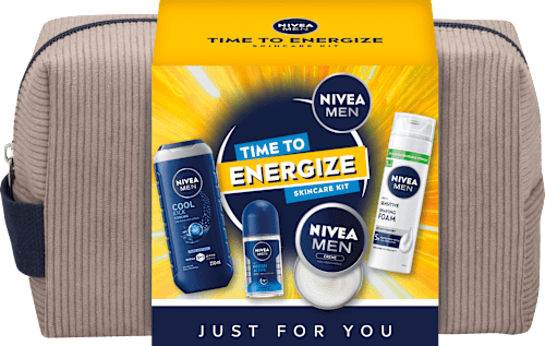 Мъжки подаръчен комплект Time to Energize + козметичен несесер NIVEA MEN