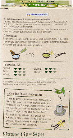 Grüner Tee, Matcha Vanille Sticks (6 Sticks) dmBio