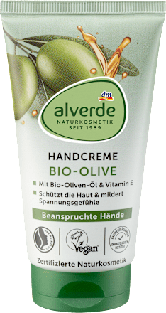 Védő és ápoló kézkrém bio olívával és E-vitaminnal, igénybevett bőrre alverde NATURKOSMETIK