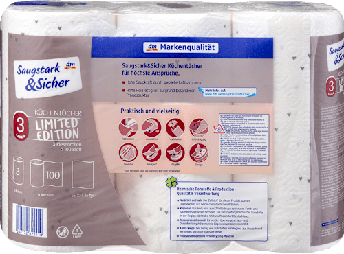 Küchenrolle Mega Roll mit Design 3-lagig sortiert Saugstark&Sicher