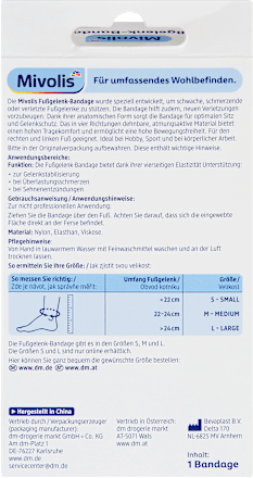 Bandage Fußgelenk Gr. M Mivolis