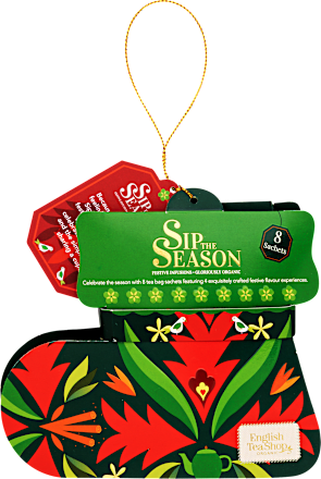 Karácsonyi teaválogatás díszcsomagolásban, 8 db English Tea Shop