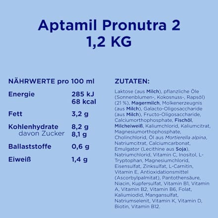 Folgemilch 2 Pronutra nach dem 6. Monat Aptamil