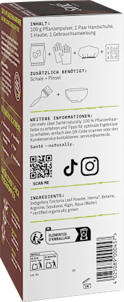 Pflanzenhaarfarbe Schokobraun Santé naturally.