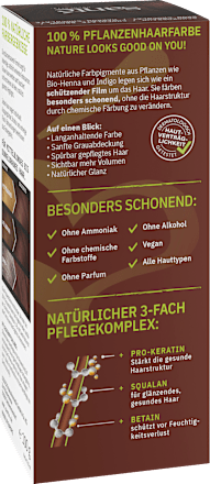 Pflanzenhaarfarbe Schokobraun Santé naturally.
