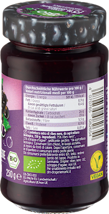 Fruchtaufstrich, Schwarze Johannisbeere 75% Frucht dmBio