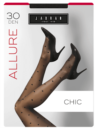 Allure hulahopke Chic, 30 DEN, veličina 2 – 3 – srca JADRAN ČARAPE