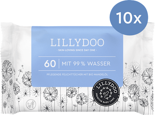 Feuchttücher mit 99 % Wasser (10 x 60 St) LILLYDOO