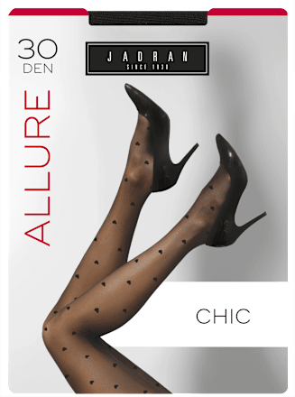 Allure hulahopke Chic, 30 DEN, veličina 3 – 4 – srca JADRAN ČARAPE