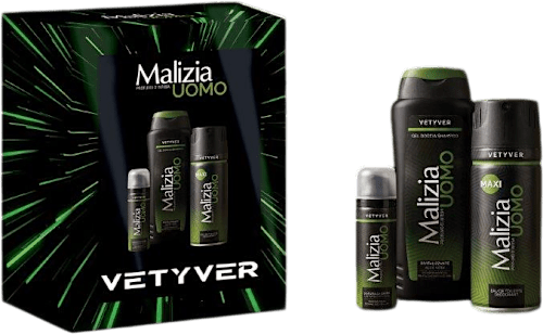 Cofanetto cura corpo Vetyver uomo Malizia