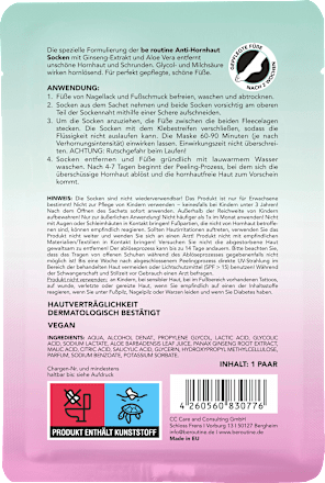 Fußmaske Socken, Anti Hornhaut (1 Paar) BE ROUTINE