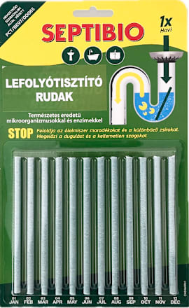 Lefolyótisztító rudak Septibio