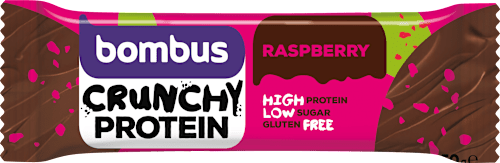Crunchy Protein tyčinka s příchutí malina bombus
