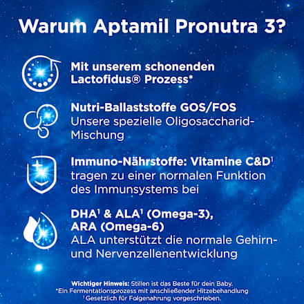 Folgemilch 3 Pronutra ab dem 10. Monat Aptamil