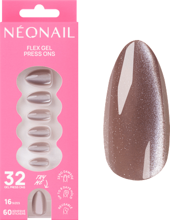 Press Ons Blush Cateye Medium Almond NÉONAIL