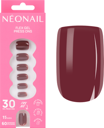 Press Ons Merlot Short Square NÉONAIL