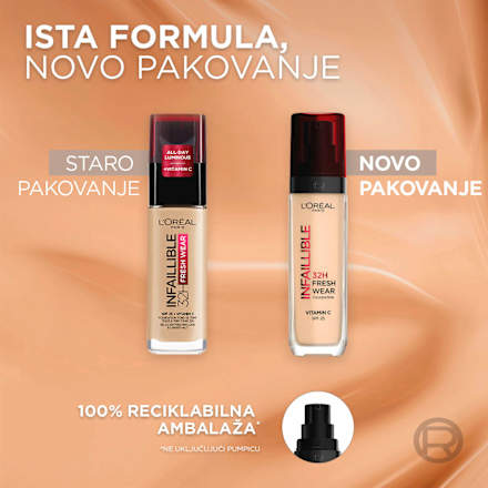 Infaillible 32H Fresh Wear tečni puder – 300 Neutral , SPF 25 L'ORÉAL PARiS