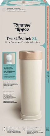 Windeleimer Twist & Click XL creme/weiß inkl. 1 Nachfüllkassette Tommee Tippee