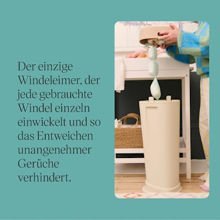 Windeleimer Twist & Click XL creme/weiß inkl. 1 Nachfüllkassette Tommee Tippee