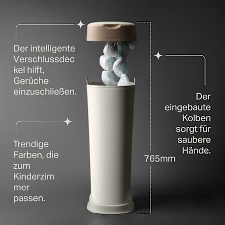 Windeleimer Twist & Click XL creme/weiß inkl. 1 Nachfüllkassette Tommee Tippee