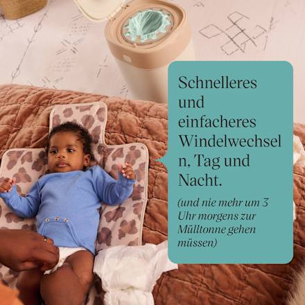 Windeleimer Twist & Click XL creme/weiß inkl. 1 Nachfüllkassette Tommee Tippee