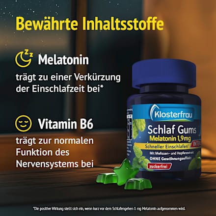 Schlaf Gums Intens Melatonin 1,9mg, 30 St KLOSTERFRAU