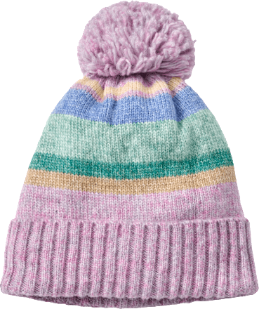 Strickmütze mit Bommel, rosa & grün, Gr. 50/51 PUSBLU