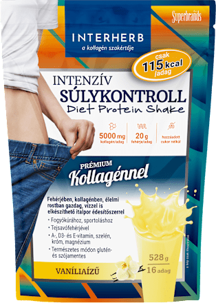 Intenzív súlykontroll Shake kollagénnel, vanília íz Interherb