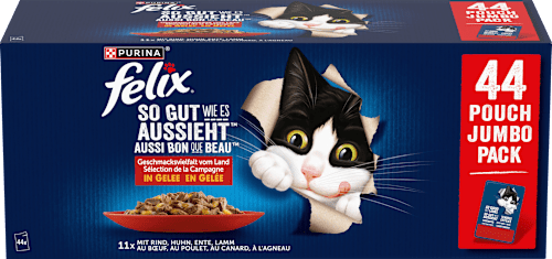 Nassfutter Katze So gut wie es aussieht Geschmacksvielfalt vom Land Jumbo Pack Felix