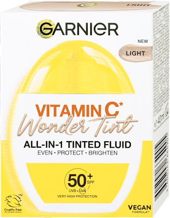 Vitamin C denní pleťový tónovací fluid Wonder Tint, Light 50+ GARNIER