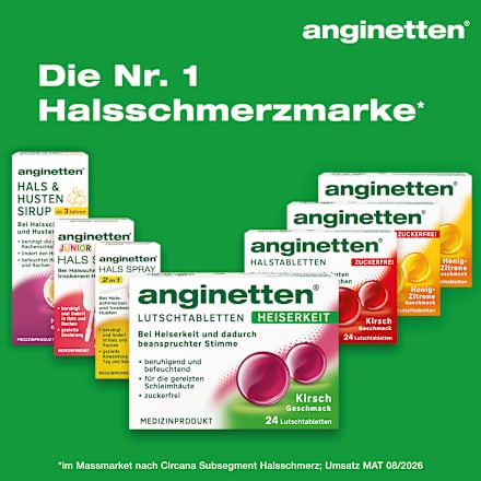 Lutschtabletten Heiserkeit zuckerfrei Kirsche anginetten