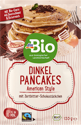 Dinkel Pancake mit Zartbitterschokolade dmBio