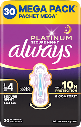 vložky s křidélky Platinum Secure Night, velikost 4 always