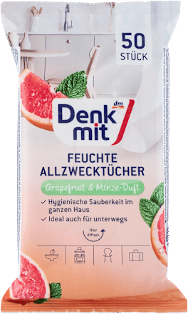 Feuchte Allzwecktücher Grapefruit & Minze Denkmit