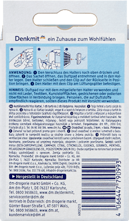 Autóillatosító Sensual Fresh, friss illattal, 2 db + tartó Denkmit