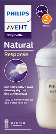 Natural cumisüveg 3 hónapos kortól, 260 ml PHILIPS AVENT