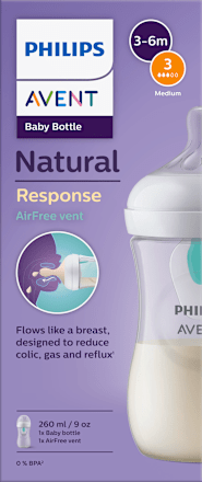 Cumisüveg AirFree szeleppel, 3-6 hónapos babáknak, 260ml PHILIPS AVENT