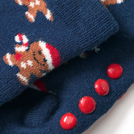 ABS Socken mit Lebkuchen-Muster, blau, Gr. 19/22 ALANA