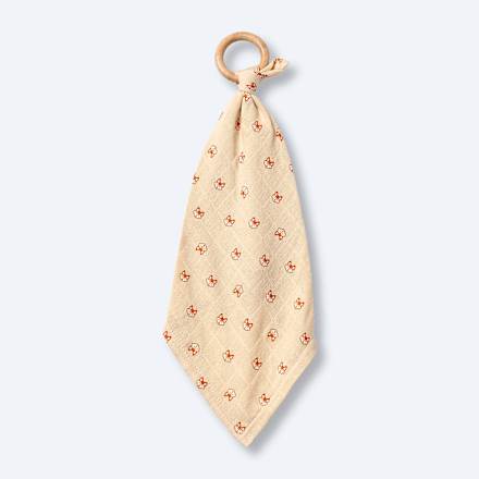 Kuscheltuch aus Musselin mit Fuchs-Muster, beige
 ALANA