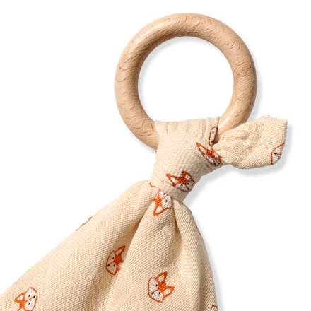 Kuscheltuch aus Musselin mit Fuchs-Muster, beige
 ALANA