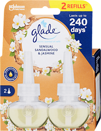 Elektromos légfrissítő utántöltő duo, Bali szantálfa és jázmin glade