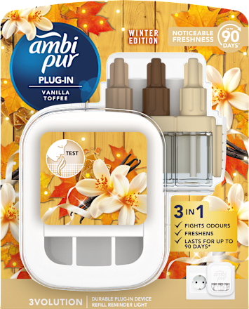 3Volution légfrissítő készülék és utántöltő Vanilla Toffee illattal ambi pur