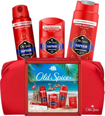 Cofanetto cura corpo Captain travel case Old Spice