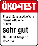 Grafik: Öko Test Frosch Senses Aloe Vera Senstiv-Dusche 300ml sehr gut Öko-TEST Magazin 06/2023

