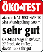 Grafik: Öko Test alverde NATURKOSMETIK 5in1 Mundspülung, 500ml sehr gut ÖKO-TEST Magazin 09/2024, 27 Produkte im Test, davon 13 x sehr gut 