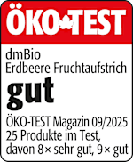 Ökotest 
dmBio
Erdbeere Fruchtaufstrich 
gut
Ökotest Magazin 09/2025
