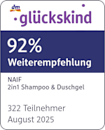 glückskind 92 % Weiterempfehlung Naif 2in1 Shampoo und Duschgel 322 Teilnehmer August 2025
