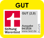 Grafik: Gut Stiftung Warentest Gut (2,0) Ausgabe 04/2026 www.test.de 26JO25
